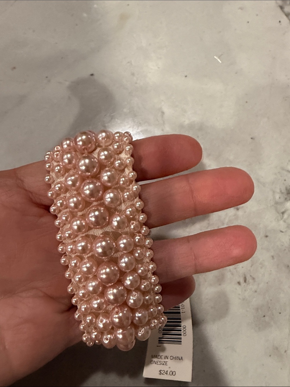 Pearl Cluster Stretch Bracelet - Pink